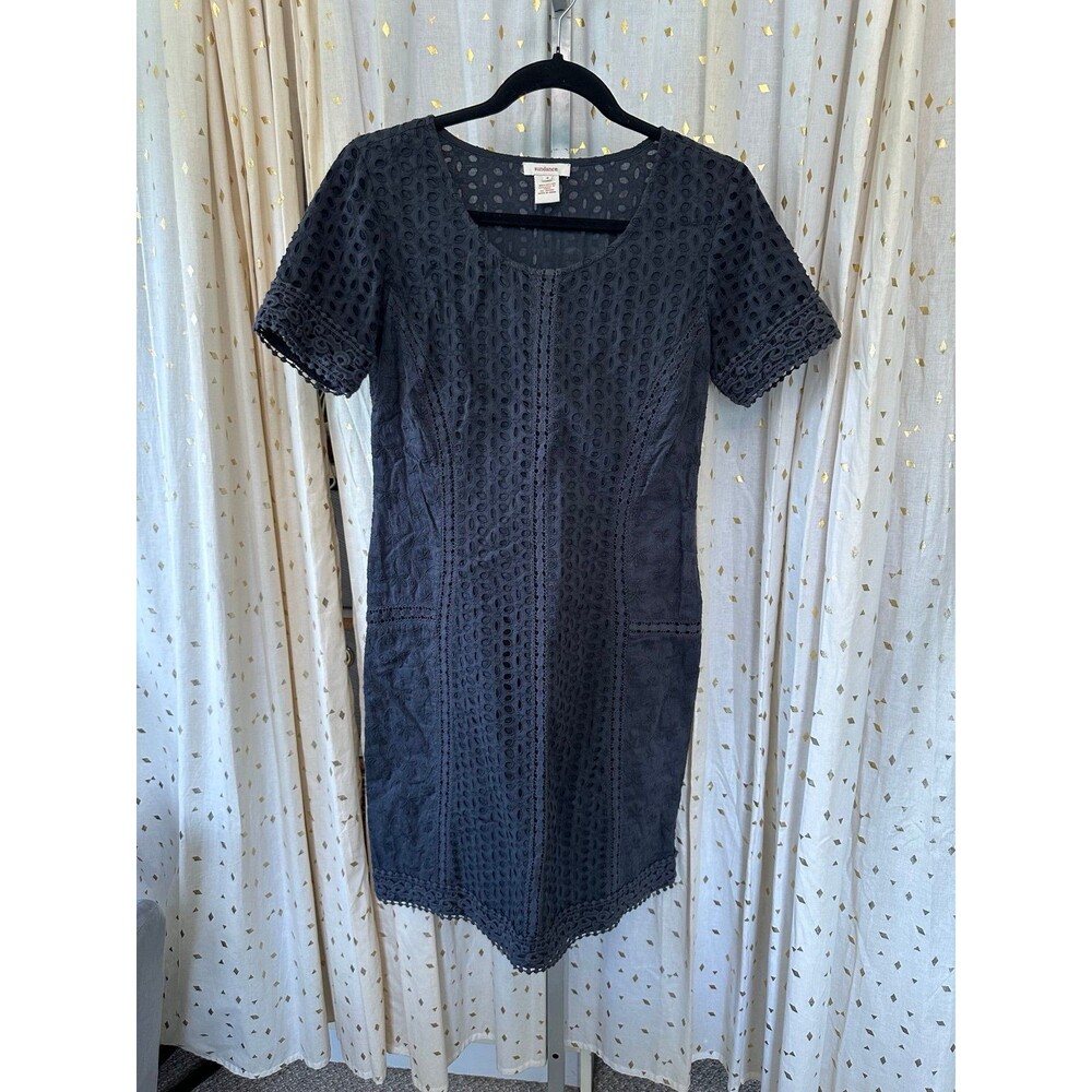 Sundance Women's 100% Cotton Bohemian Embroidered Eyelet Lace River Dress 4 - Picture 2 of 5